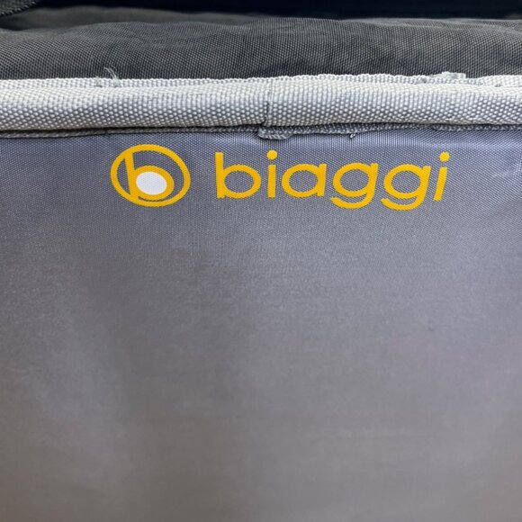 Biaggi Black Nylon Collapsible Rolling Duffel Bag With Multiple Pockets - Picture 14 of 15